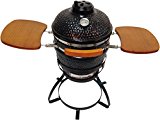 BEACON-Ceramic-Grill-Black-with-Side-Folding-Trays-Metal-Stand