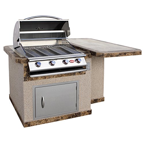 Cal-Flame-LBK-401R-A-Stucco-Grill-Island-with-4-Burner-Stainless-Steel-Propane-Gas-Grill