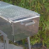 Party-Griller-32-x-11-Stainless-Steel-Charcoal-Barbecue-Grill-w-2x-Stainless-Steel-Mesh-Grate-Portable-BBQ-Kebab-Satay-Yakitori-Grill-Makes-Juicy-Shish-Kebob-Shashlik-Spiedini-on-the-Skewer