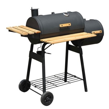 Outsunny-Backyard-Charcoal-BBQ-Grill-Offset-Smoker-Combo-With-Wheels